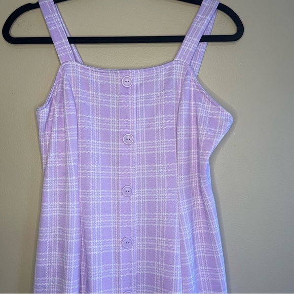 Good Luck Girl lilac plaid mini dress! Size XL - Picture 2 of 6